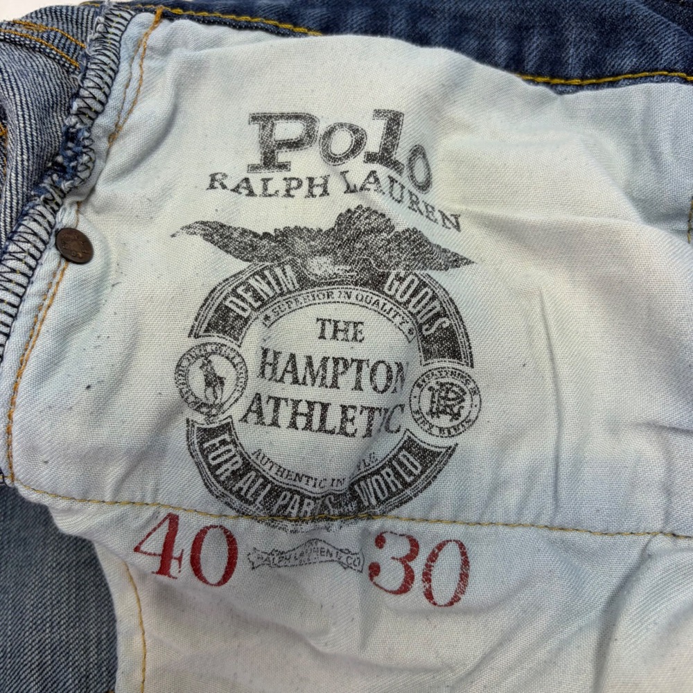 Polo Ralph Lauren Hampton Athletic Jeans Mens 40x30 Blue Denim Straight Leg - Picture 7 of 12